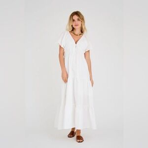 Honorine White Cover Up tied in the front